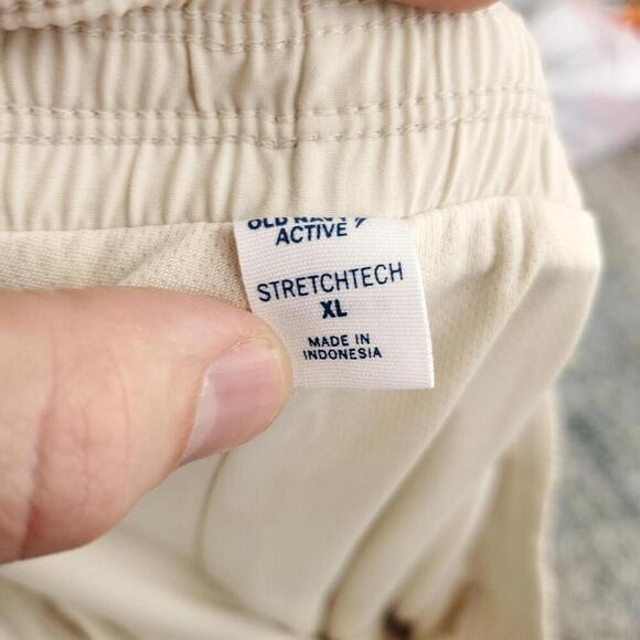 Old Navy Pants WOmens XL Stretch Tech Pull On Joggers Cargo Athleisure Cream - Picture 7 of 9